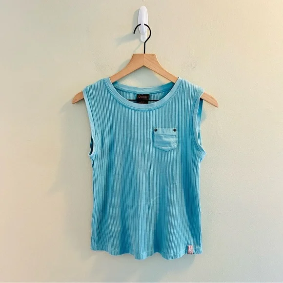 Ariat Ribbed Pocket Tank Top Bundle Womens Size Medium White Aqua Tanktops - Picture 2 of 13